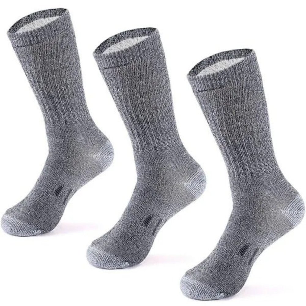 Northern Lakes - 72% Merino Wool Boot Socks - 3 Pairs - Large - Grey - NEW